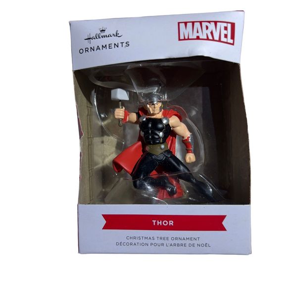 Hallmark 2021 Marvel THOR & Mjolnir 3” Christmas Tree Ornament Collective - Picture 1 of 7